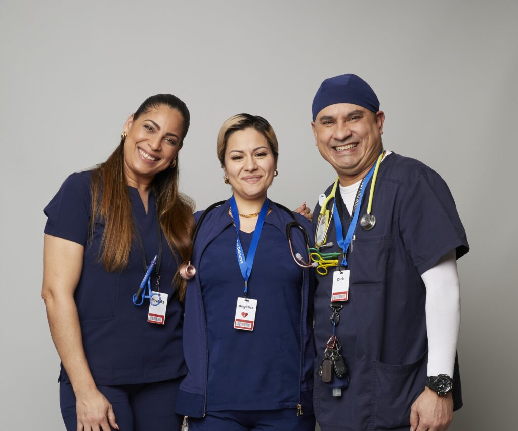 Three smiling MBC phlebotomists.